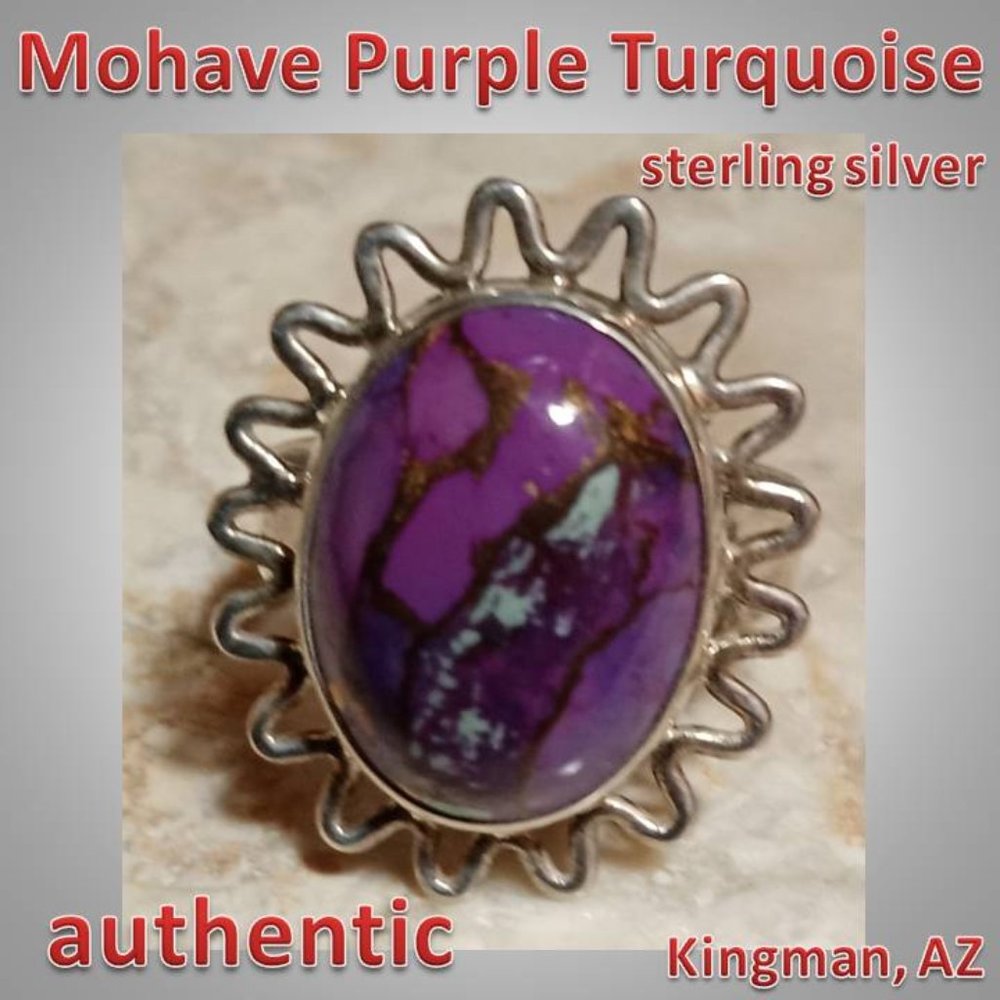 #5 AUTHENTIC Mohave Purple Turquoise sterling silver Ring sz 7